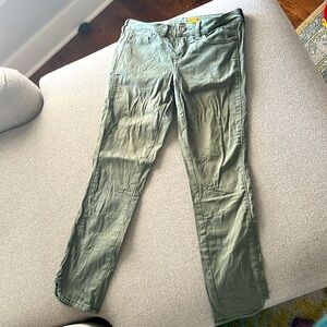 Pilcro Stet Anthropologie Green Crop Stretch Jeans Sz 25